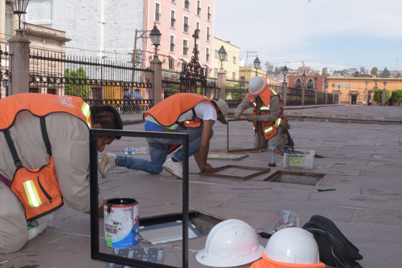 Reparan iluminación de la Parroquia de la Asunción