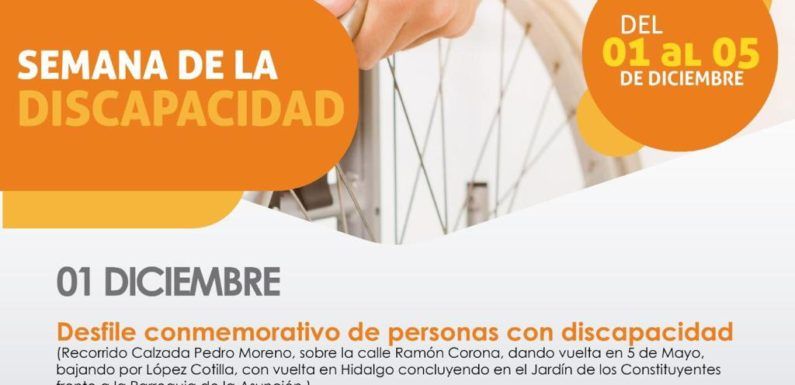 Realizará Gobierno Municipal «Semana de la Discapacidad»