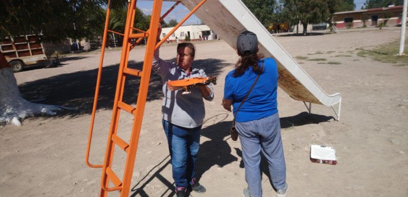 Rehabilitan espacios públicos en zona rural