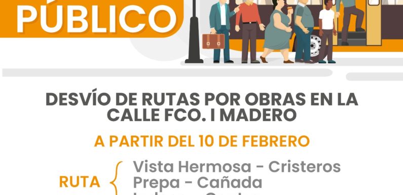 Desviarán rutas de transporte público por rehabilitación de la Madero