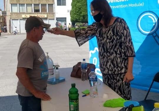 Instalan módulo informativo y de prevención del COVID-19 en Encarnación de Díaz