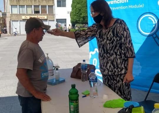 Instalan módulo informativo y de prevención del COVID-19 en Encarnación de Díaz