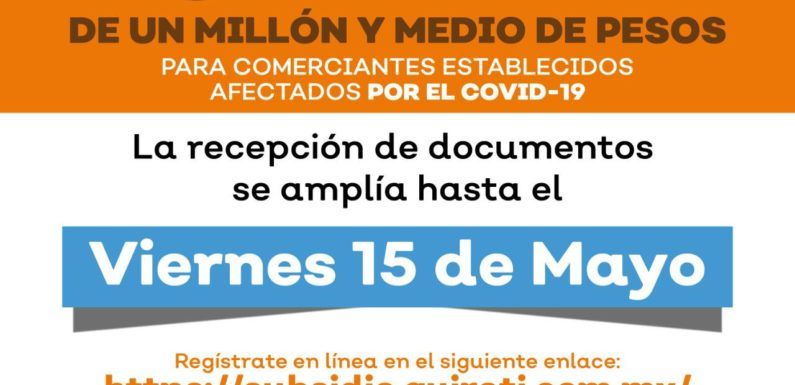 Amplían fecha de registro para subsidios de apoyo a comerciantes