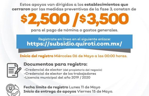 Abren inscripción a tercera bolsa de apoyos a comerciantes afectados por Covid19