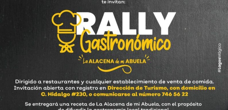 Invita Dirección de Turismo al primer Rally Gastronómico