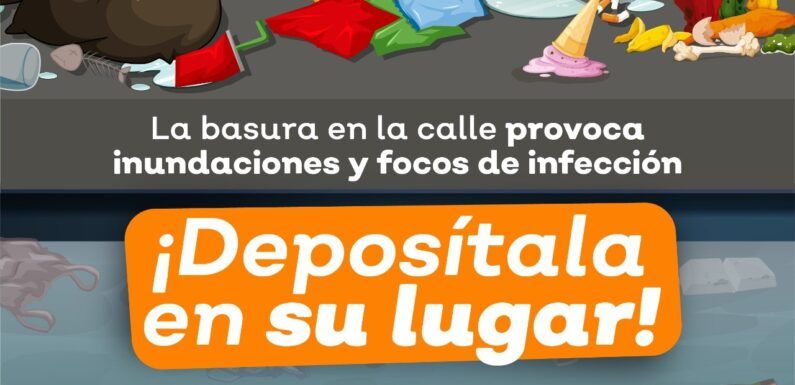 Exhorta municipio a ciudadanía a no tirar basura para evitar inundaciones