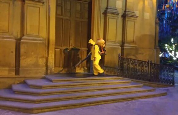 Sanitizan y fumigan espacios públicos de toda la ciudad