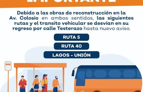 Anuncian rutas alternas de transporte público por obras de remodelación en Av. Colosio