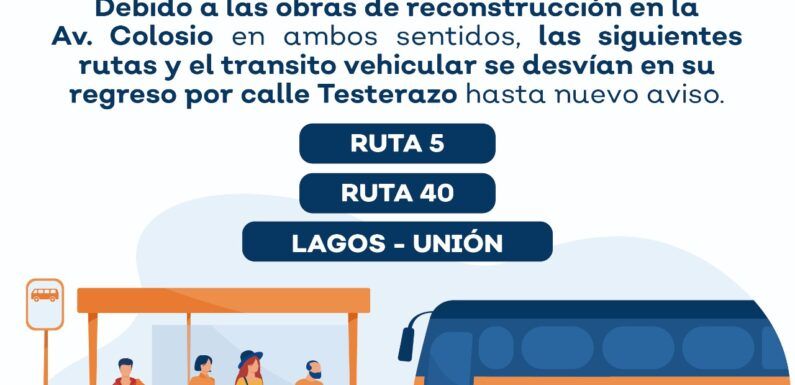 Anuncian rutas alternas de transporte público por obras de remodelación en Av. Colosio