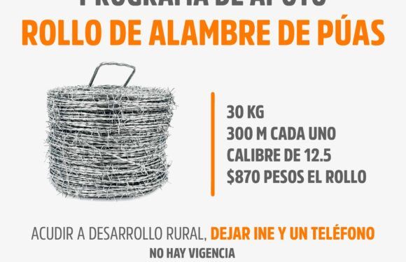 Ofrece Desarrollo Rural los programas recría de peces y rollos de alambre
