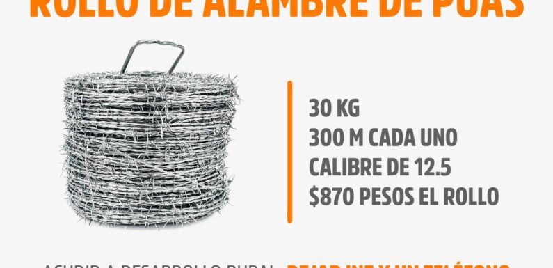 Ofrece Desarrollo Rural los programas recría de peces y rollos de alambre