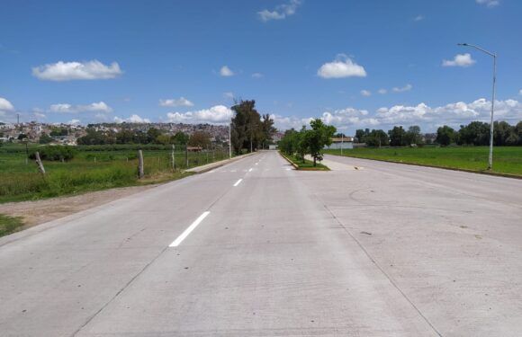 Avanza la reconstrucción de Lagos de Moreno; Avenida 450 ya se encuentra balizada