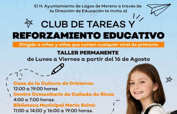 Niñas y niños podrán disfrutar del nuevo Club de Tareas de la Dirección de Educación