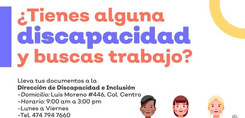 Gobierno Municipal invita a las personas con discapacidad a participar en el reclutamiento laboral