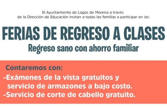 La Dirección de Educación invita a las Ferias de regreso a clases, regreso sano con ahorro familiar
