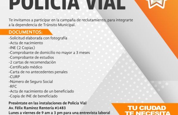 Abren convocatoria para formar parte de la Policía Vial