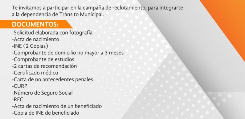 Abren convocatoria para formar parte de la Policía Vial