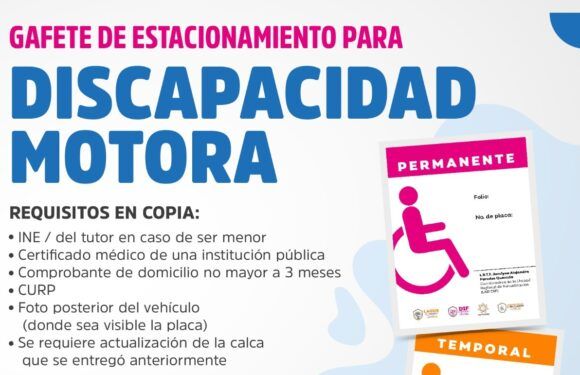 Estos son los requisitos para tramitar gafetes de estacionamiento para personas con discapacidad motora