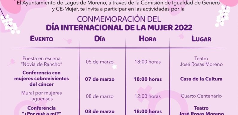 Prepara Gobierno Municipal una serie de actividades para conmemorar el  Día Internacional de la Mujer 2022