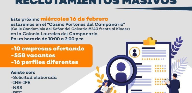 Llevará Desarrollo Económico reclutamiento laboral a las colonias de la ciudad