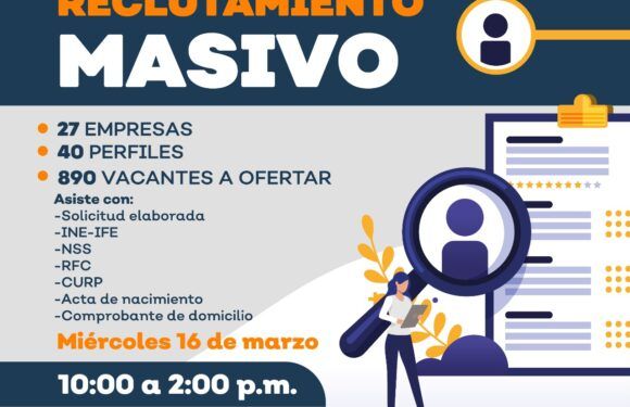 Ofertarán más de 890 plazas laborales en Miércoles de Reclutamiento