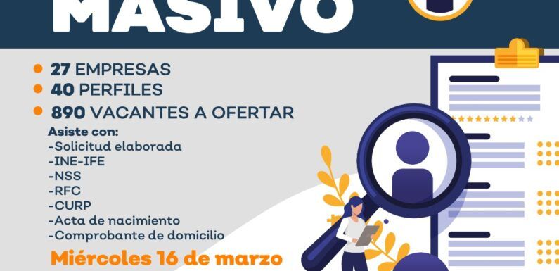 Ofertarán más de 890 plazas laborales en Miércoles de Reclutamiento