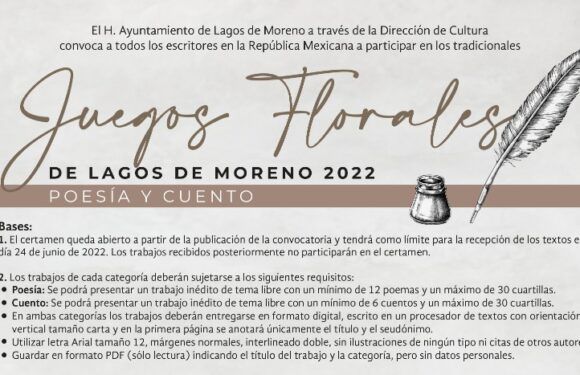 Abren convocatoria para Juegos Florales 2022