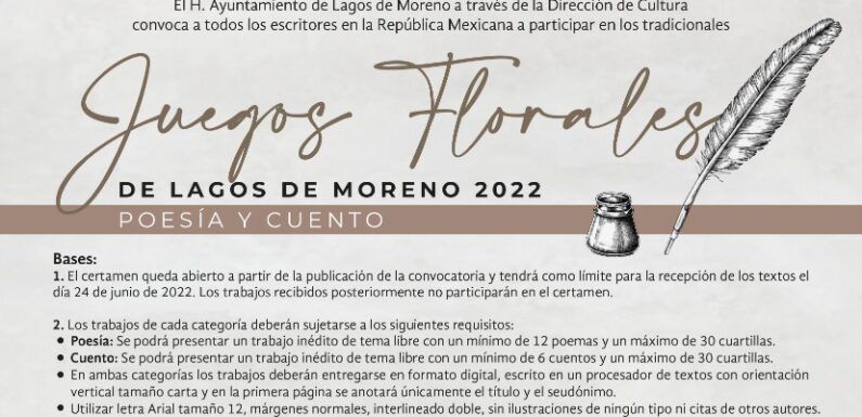 Abren convocatoria para Juegos Florales 2022
