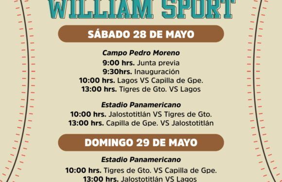 Torneo Internacional de Ligas Pequeñas “William Sport” tendrá juegos regionales en Lagos de Moreno
