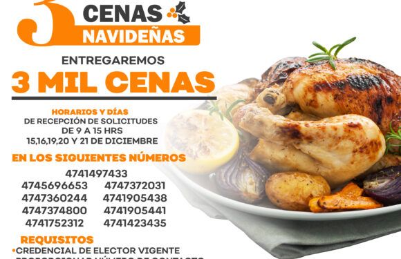 Por tercer año consecutivo el Gobierno Municipal entregará cenas navideñas a personas de escasos recursos