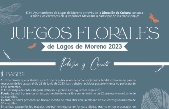 Abren convocatoria nacional para Juegos Florales de Lagos de Moreno 2023