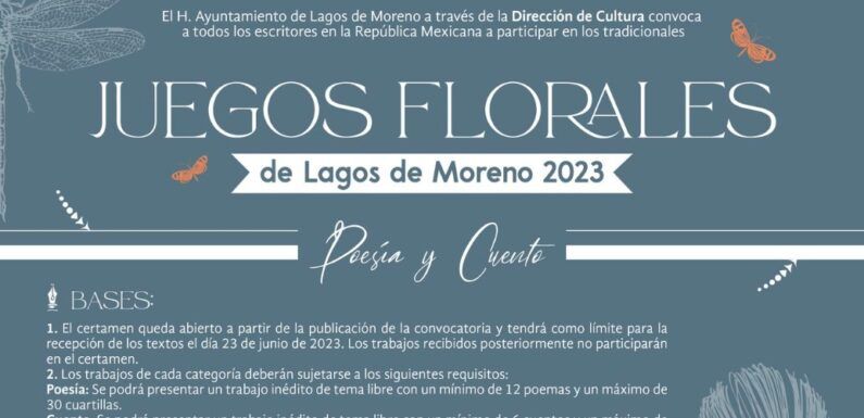 Abren convocatoria nacional para Juegos Florales de Lagos de Moreno 2023