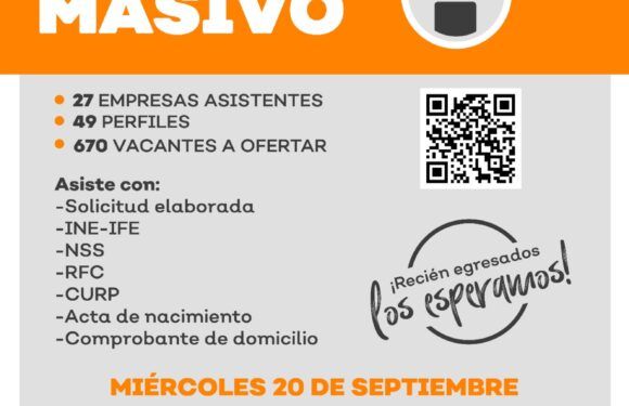 Ofertarán más de 670 vacantes laborales el próximo miércoles