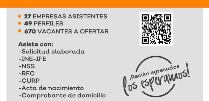 Ofertarán más de 670 vacantes laborales el próximo miércoles