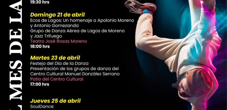 Dirección de Cultura te invita a actividades en el marco del Mes de la Danza