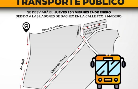 Habrá cambio temporal en las rutas del transporte público