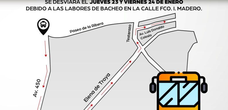 Habrá cambio temporal en las rutas del transporte público