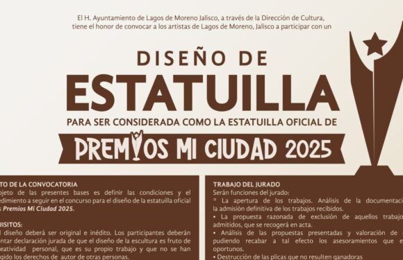 Convocan a diseñadores, escultores y artistas plásticos a diseñar estatuilla de los Premios Mi Ciudad 2025