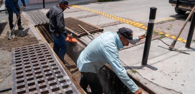 Realizan limpieza preventiva en alcantarillas y bocas de tormenta
